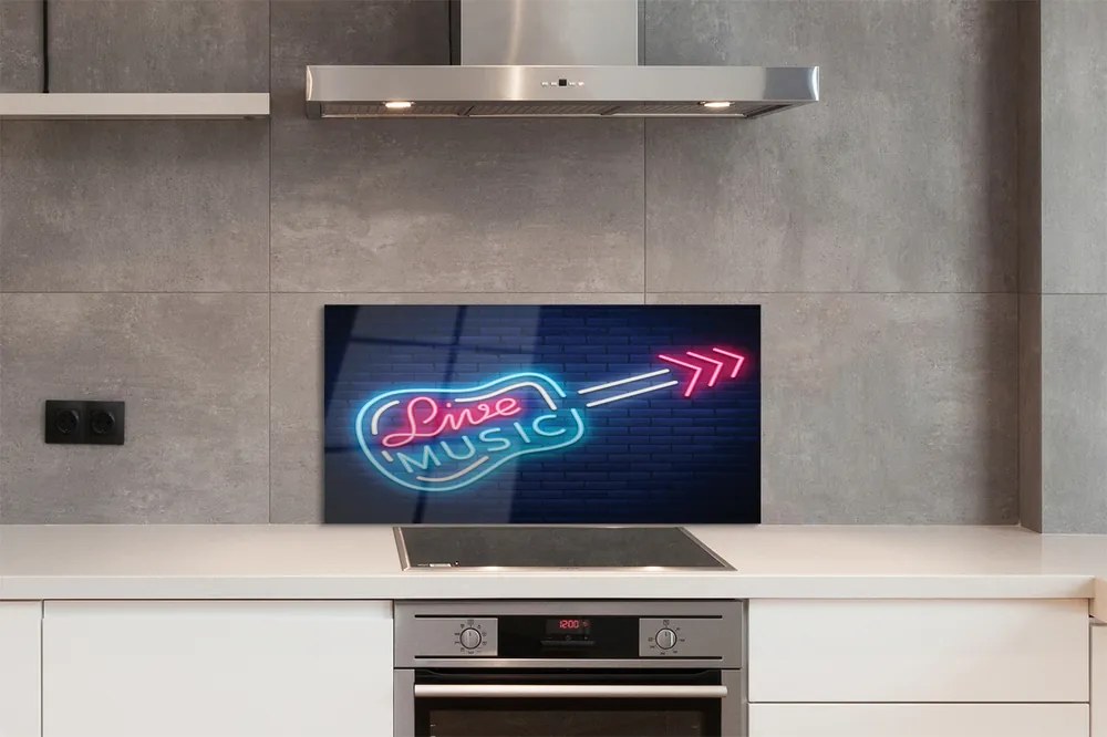 Panel szklany do Kuchni Muzyczny Blask Neonów