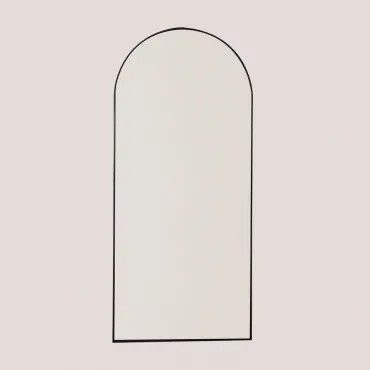 Lustro Ścienne Metalowe Belm Czarna & 80 X 180 Cm - Sklum