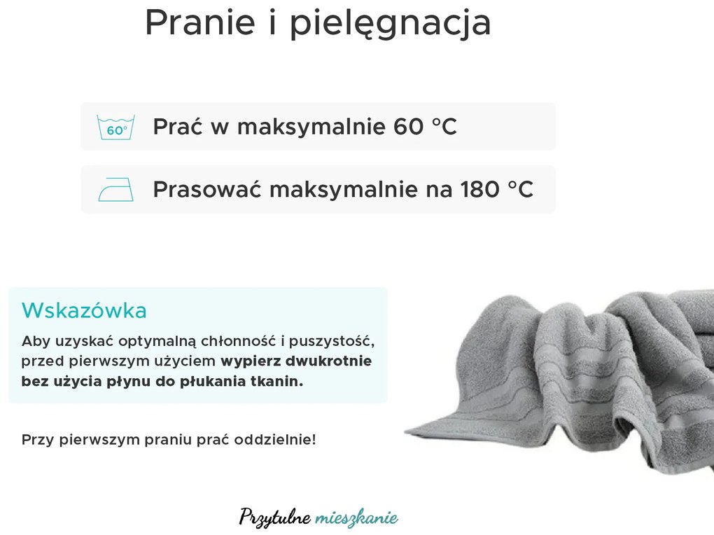 Dziecięcy ręcznik LINEA 30x50 cm szary, 100% bawełna