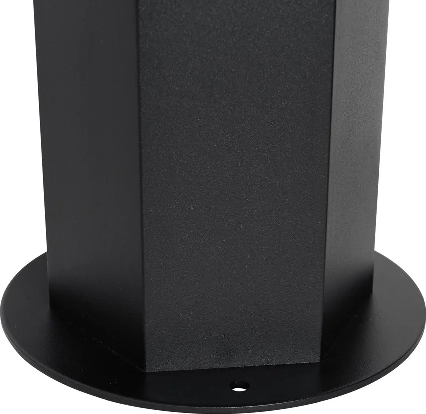 Lampa podłogowa zewnętrzna czarna z kloszem w kolorze dymu sześciokątnym 50 cm - Denmark