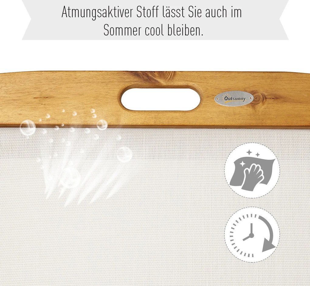 Leżak ogrodowy z regulacją drewno akacjowe naturalny outsunny