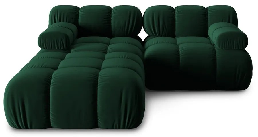 Zielony aksamitny narożnik Bellis – Micadoni Home