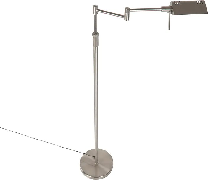 Designerska lampa podłogowa stalowa z wbudowanym LED i ściemniaczem dotykowym - Notia