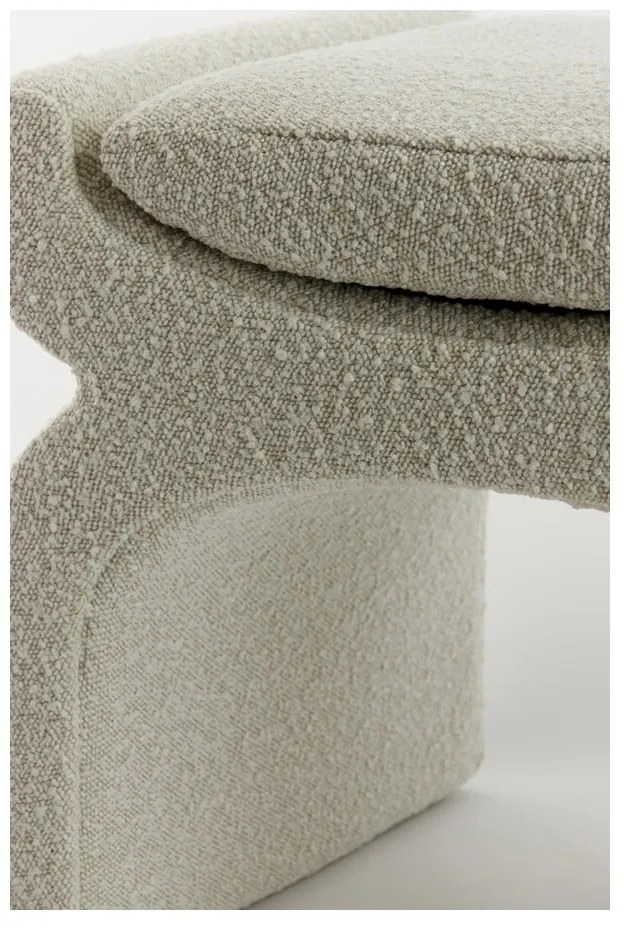 Kremowy puf z materiału bouclé Nafya – Light &amp; Living