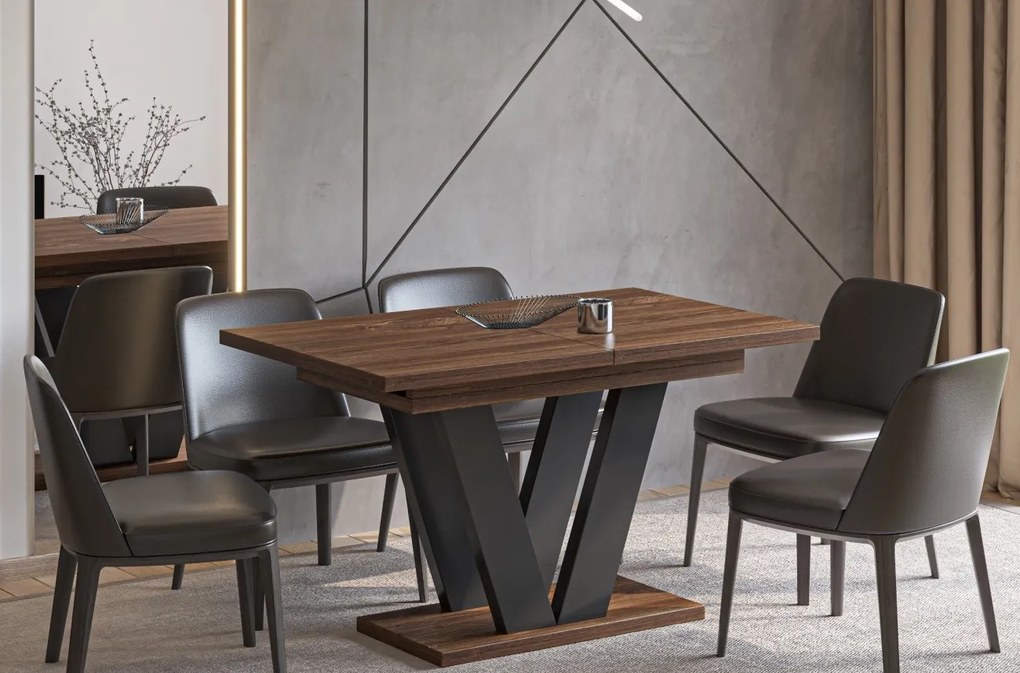 Stół z nogami w kształcie litery V Lara rozkładany od 130 do 210 cm