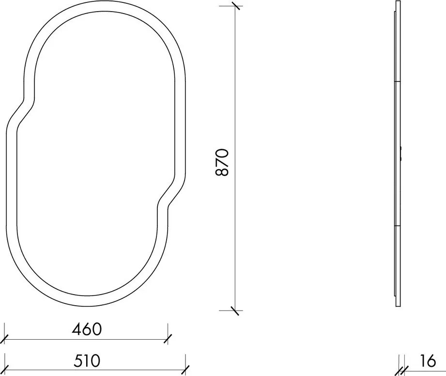 Lustro ścienne 51x87 cm Tafla – noo.ma