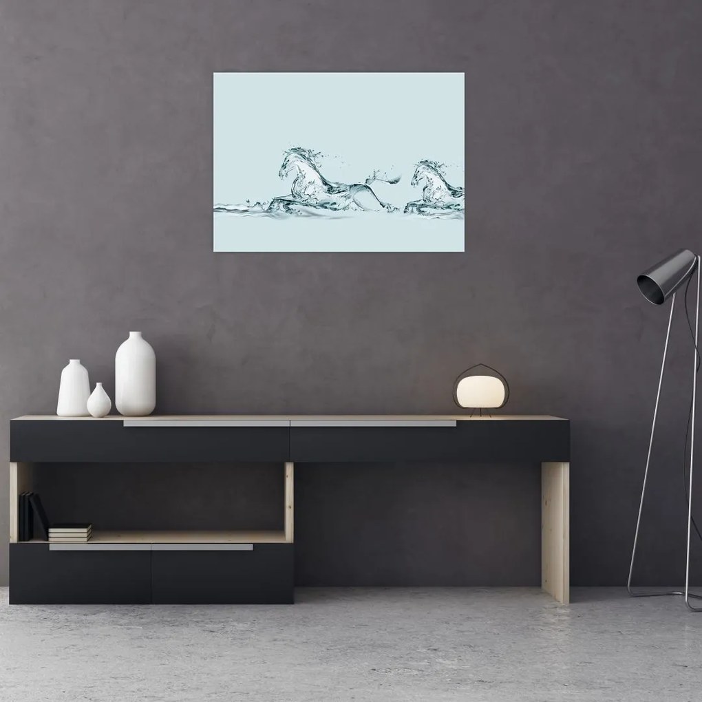 Obraz - Konie z kropli wody (70x50 cm)