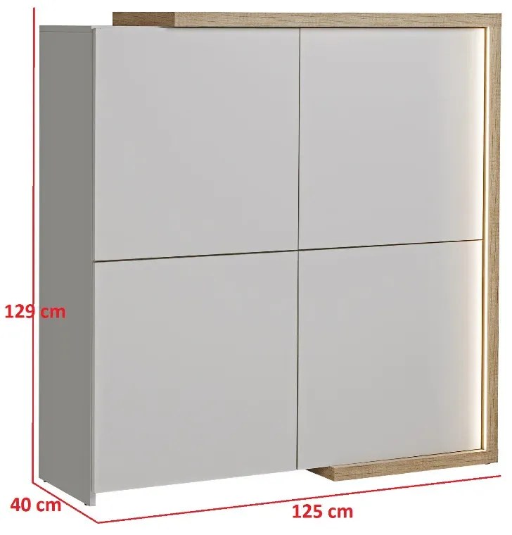 Komoda DASAR 130 4D dąb artisan/kaszmir FURNIVAL