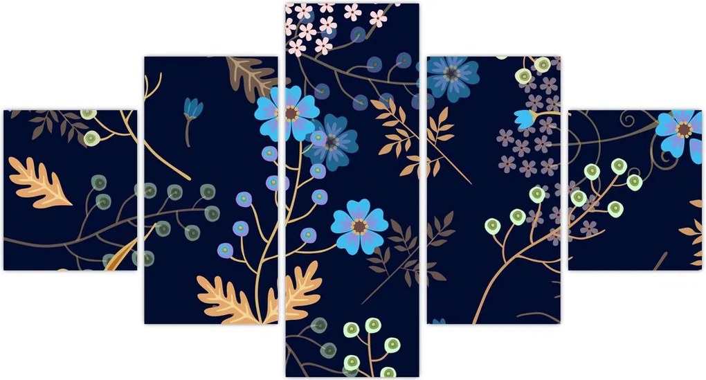 Obraz - Jesienne kwiaty (125x70 cm)
