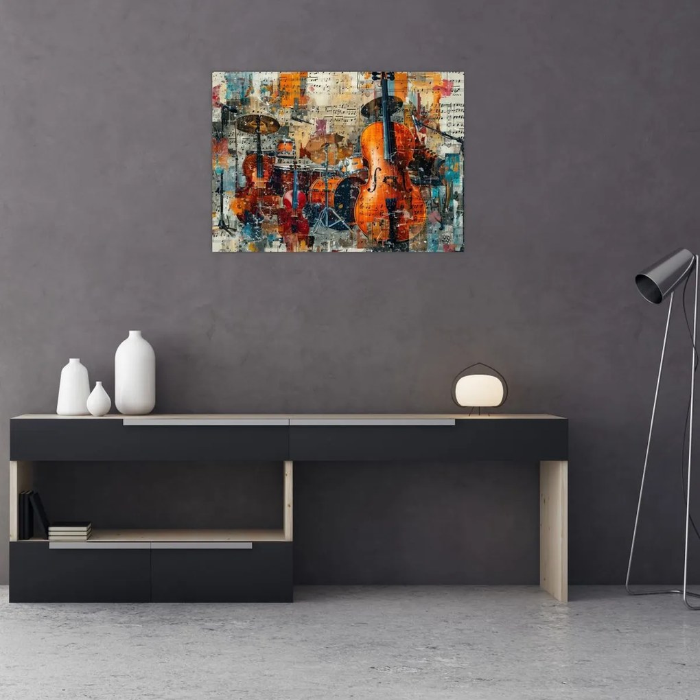 Obraz na szkle - Instrumenty muzyczne (70x50 cm)
