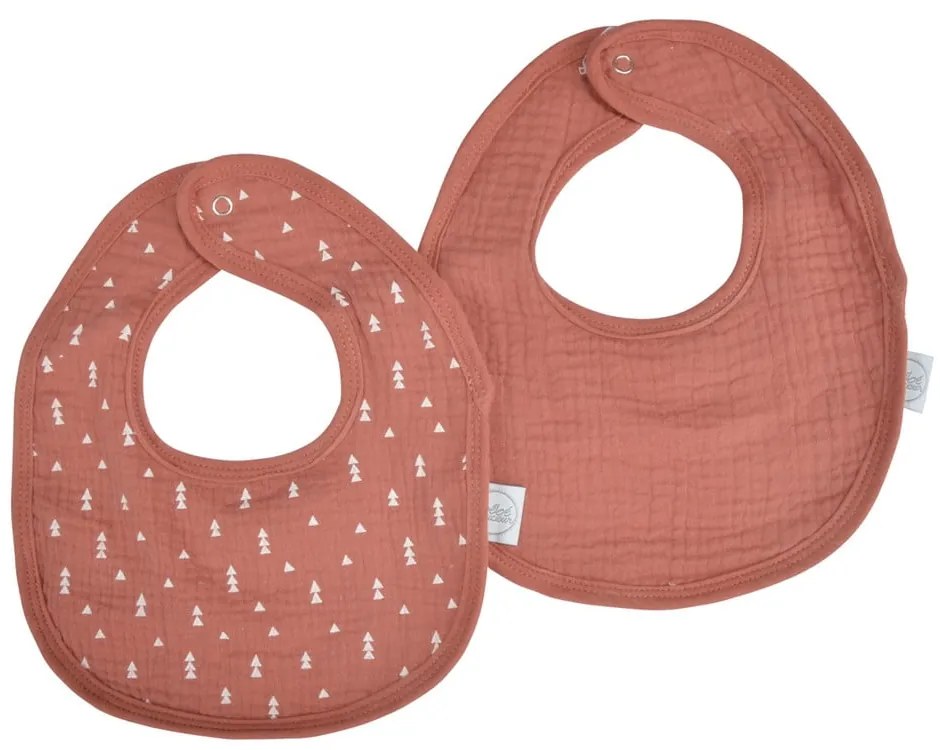 Ceglaste śliniaki muślinowe zestaw 2 szt. – Bébé Douceur