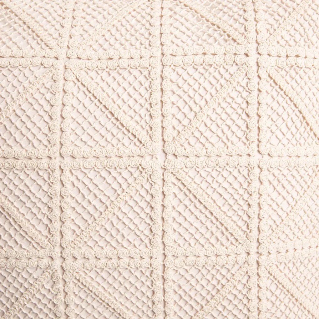 Poszewka dekoracyjna CROCHET ecru z szydełkowym wzorem 45x45 cm HOMLA