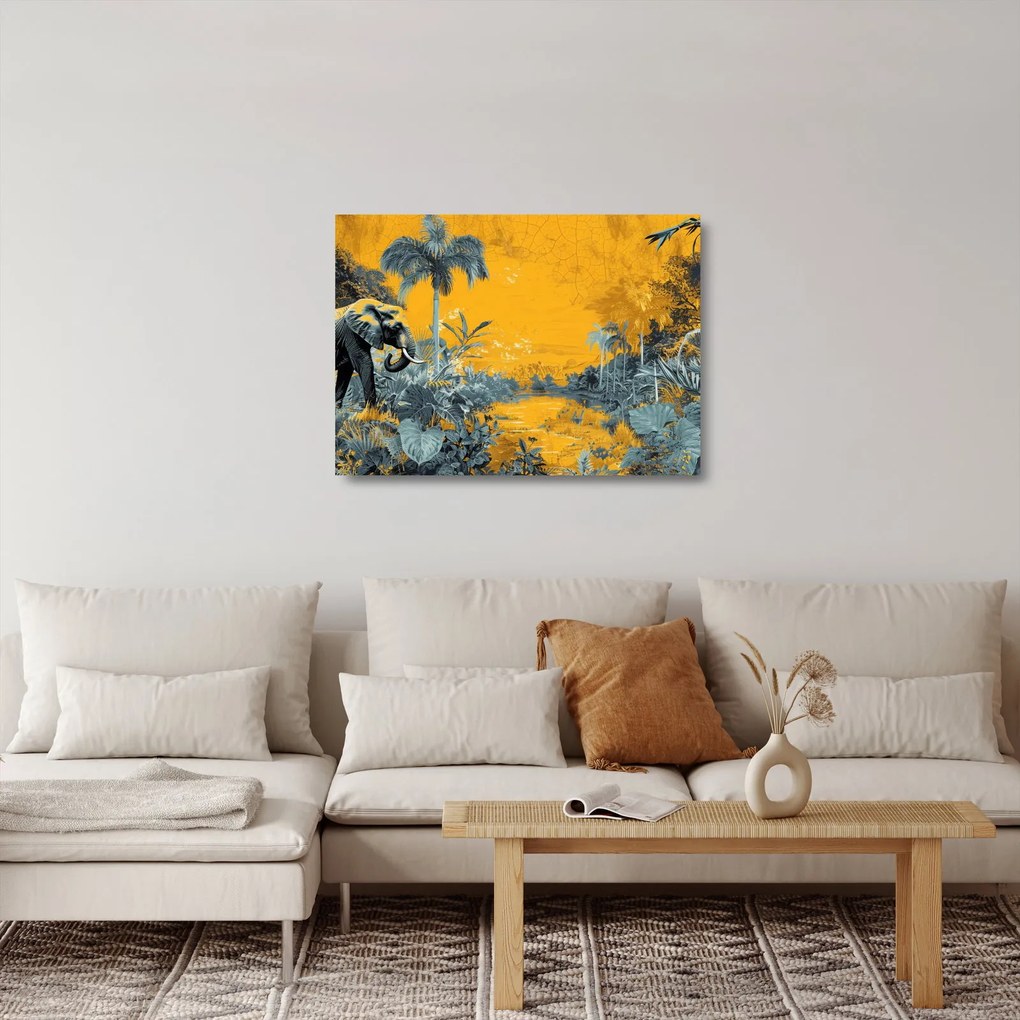 Obraz na szkle - Słoń w naturze (70x50 cm)