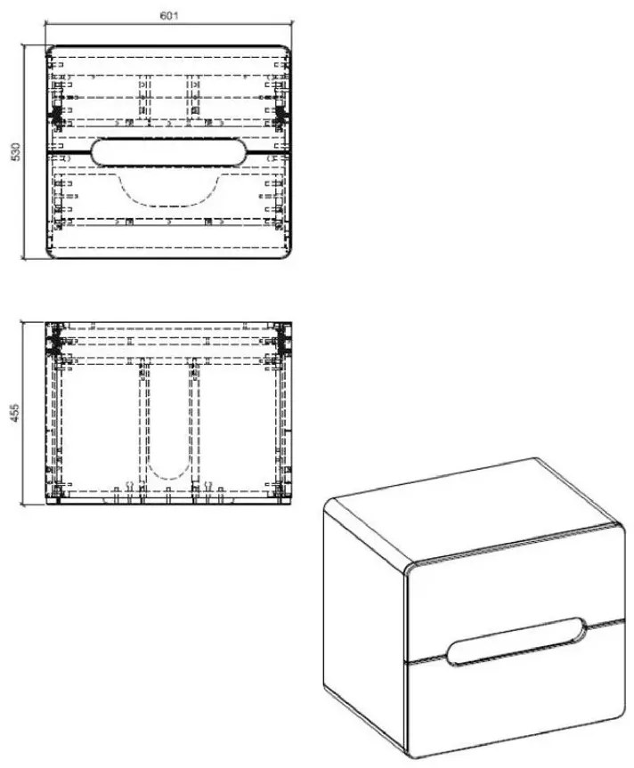Szafka z umywalką nablatową biały połysk T3-S92