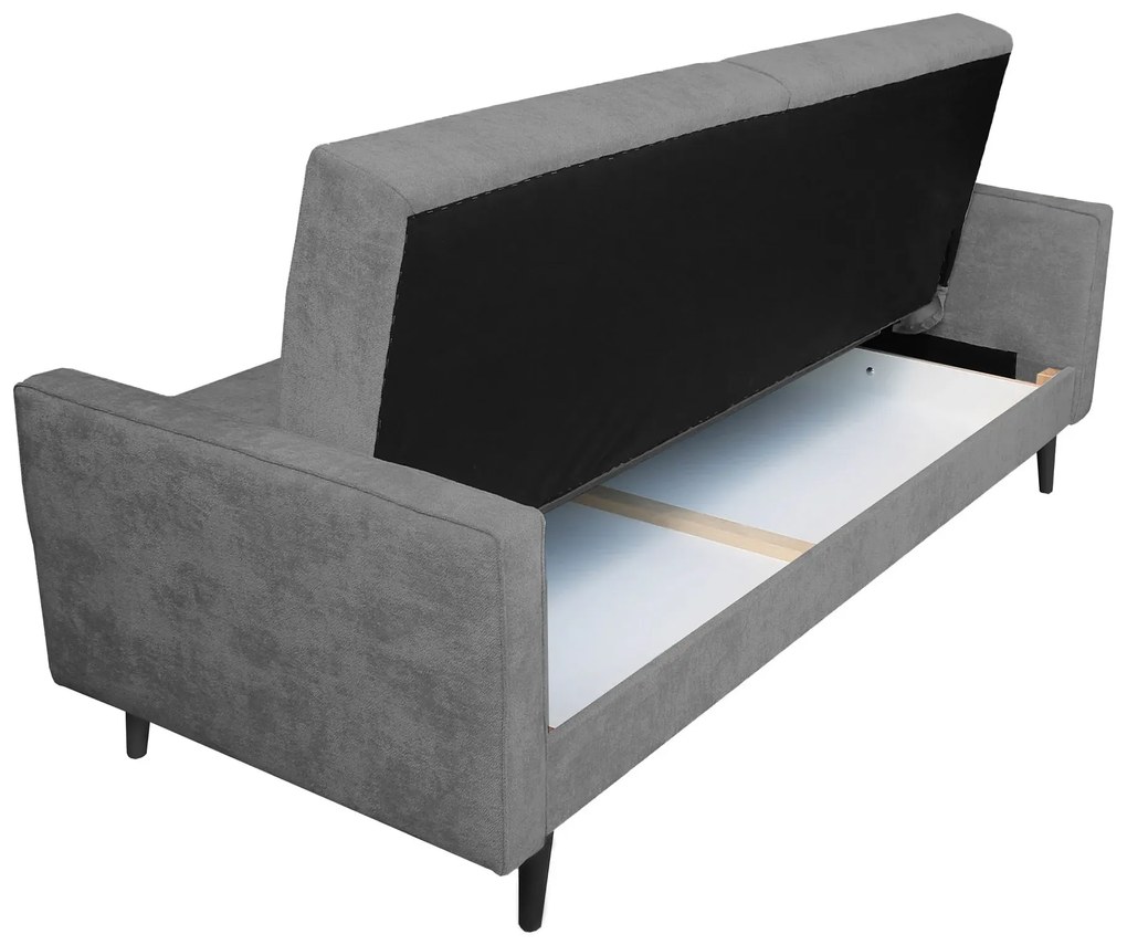 Szara kanapa rozkładana na nóżkach P3-Z95