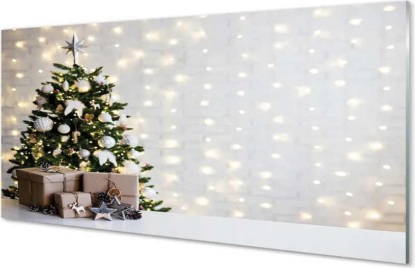 Panel szklany do Kuchni Bożonarodzeniowe Drzewka i Podarki