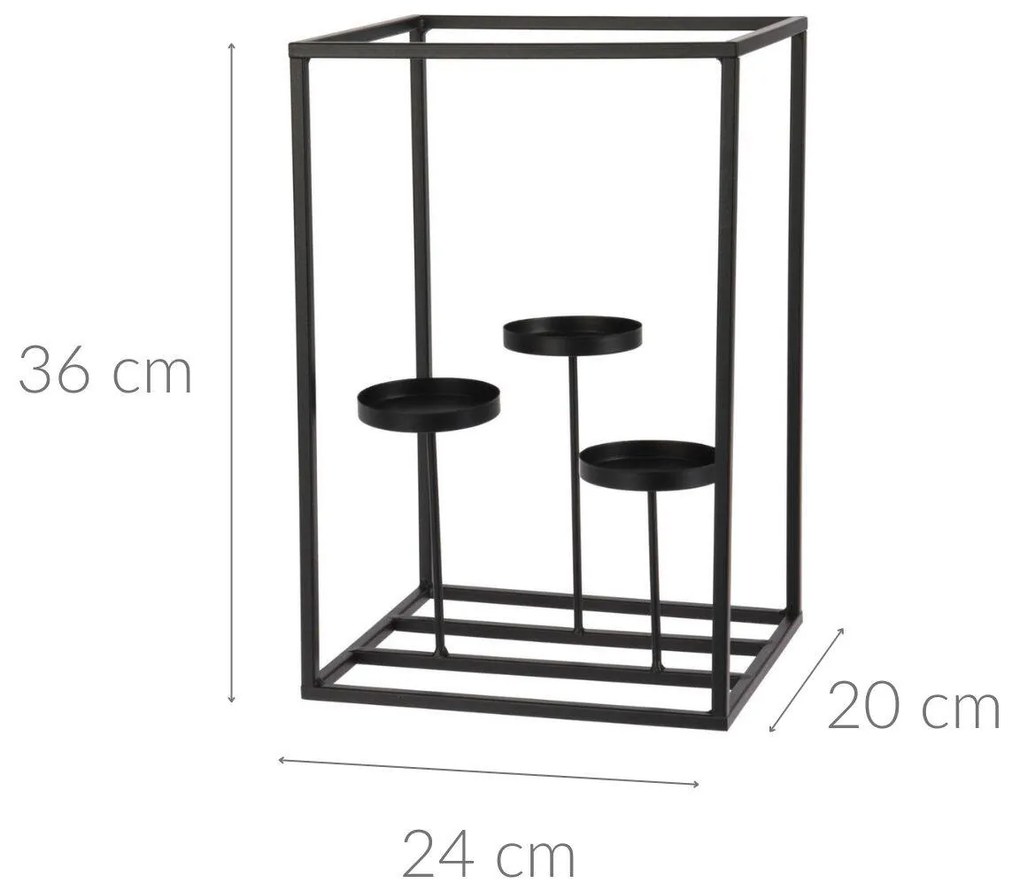 Świecznik na tealighty, 36 cm, metalowy