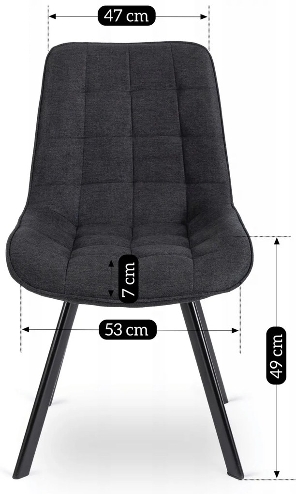 Zestaw Stół Okrągły TEO 100 cm Dąb Rustykalny/Czarny i 4 Krzesła Tapicerowane RICK 2 Czarne Nowoczesne Loft