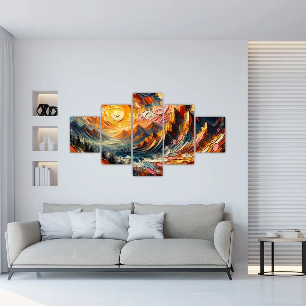 Obraz - Góry oświetlone słońcem (125x70 cm)