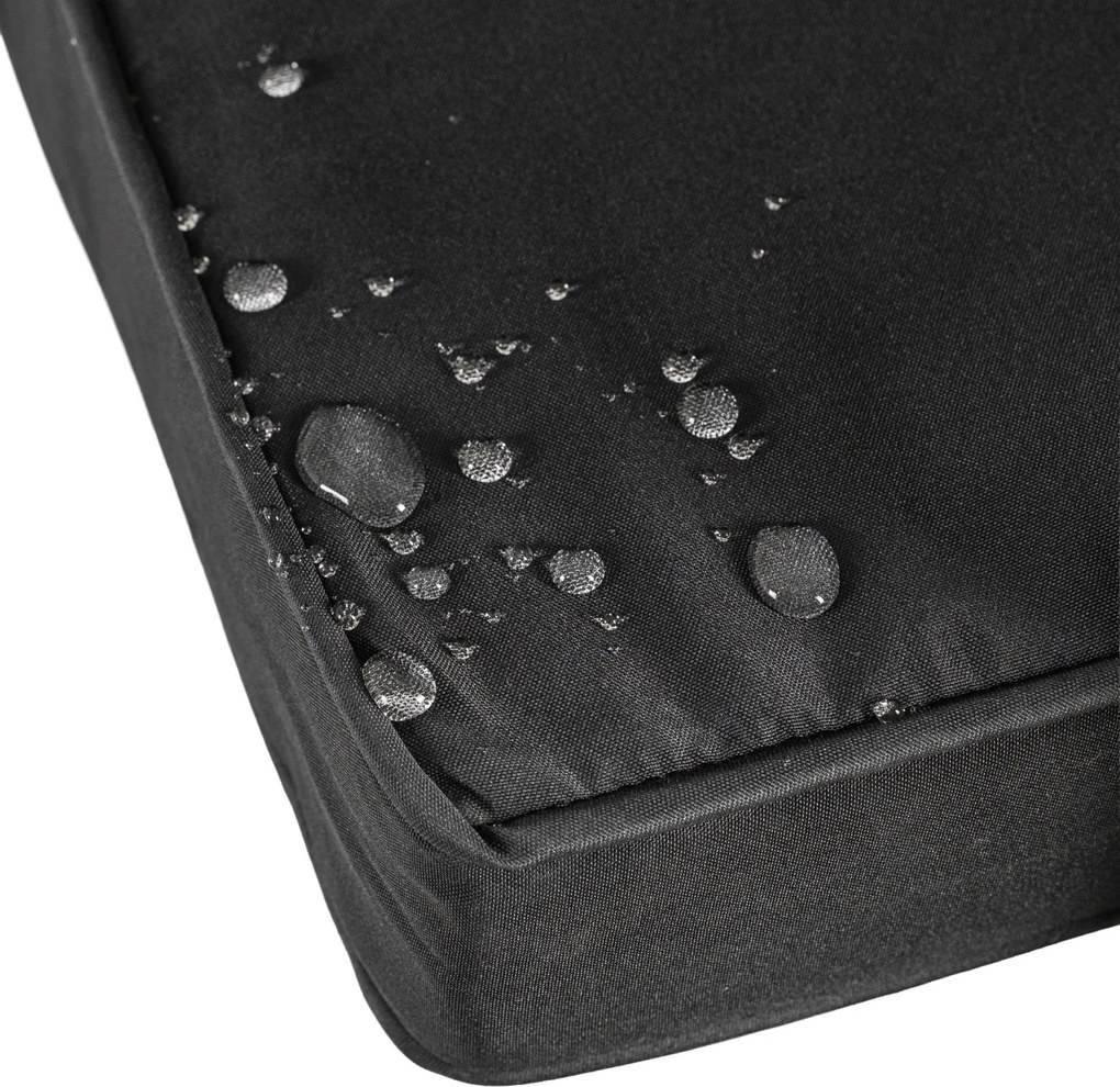 Narożnik ogrodowy technorattan Solvio ze stołem i ławką, jasnobrązowy, poduszki czarne