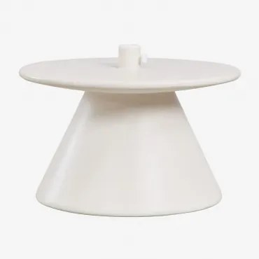 Podstawa Parasola Z Wbudowanym Okrągłym Stołem Ø60 Cm Z Cementu Darwys Distressed White - Sklum