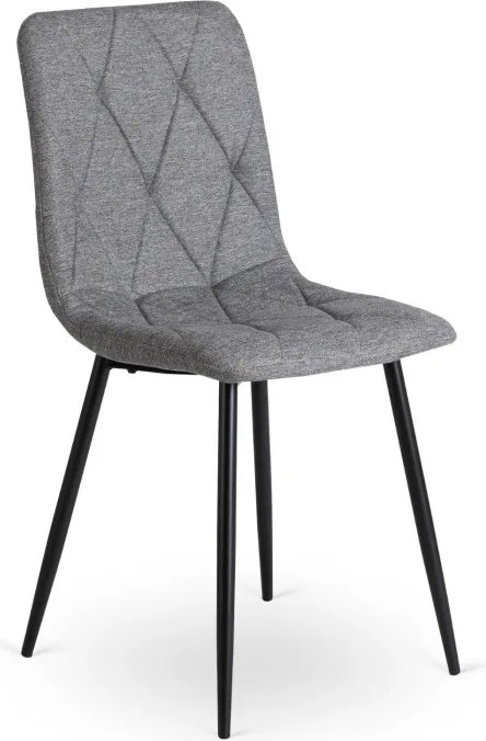 Zestaw Stół Okrągły Rozkładany HARRY 102-142 cm Dąb Artisan/Czarny i 4 Krzesła Tapicerowane ROBIN 2 Szare Nowoczesne