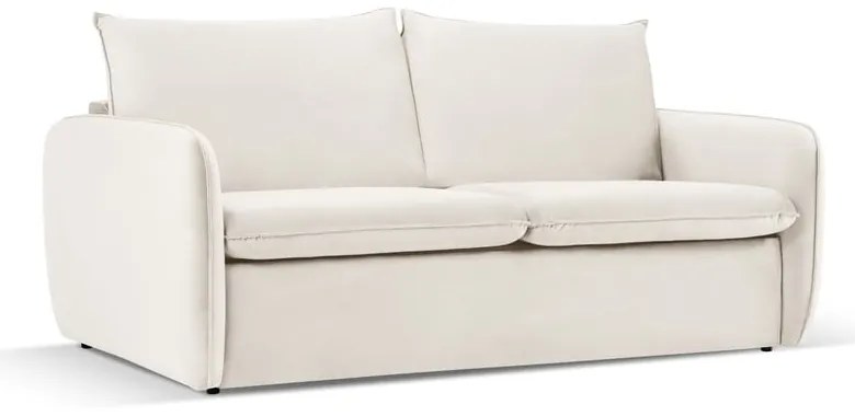 Kremowa aksamitna rozkładana sofa 194 cm Vienna – Cosmopolitan Design
