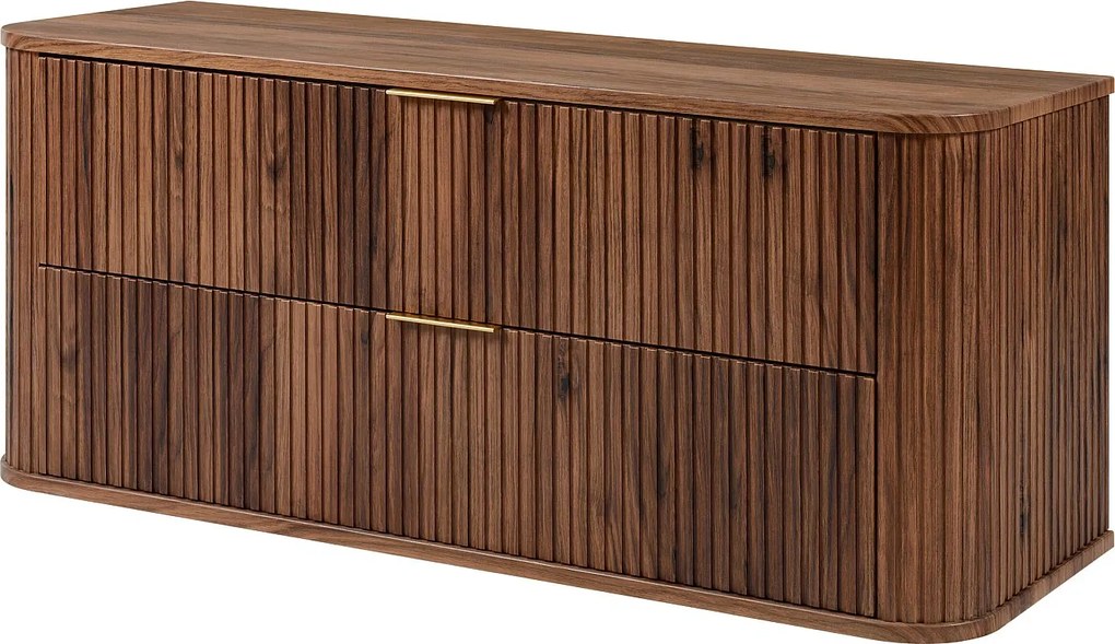 Szafka łazienkowa pod umywalkę wiszącą, dąb orzech, 120 x 51,7 x 41,5 cm