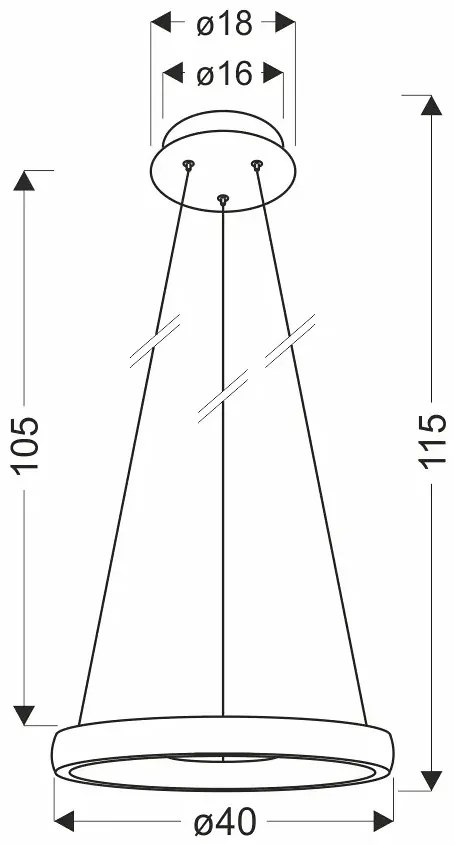 Nowoczesna okrągła lampa wisząca - D196 dymiony