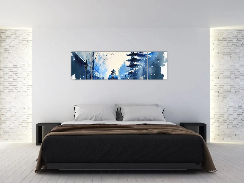 Obraz - Samuraj, akwarela (170x50 cm)