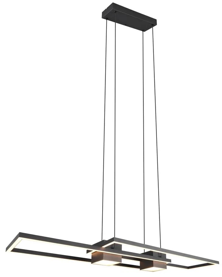 Lampa wisząca LED ze zdalnym sterowaniem i ściemniaczem w kolorze matowej czerni Albany – Trio