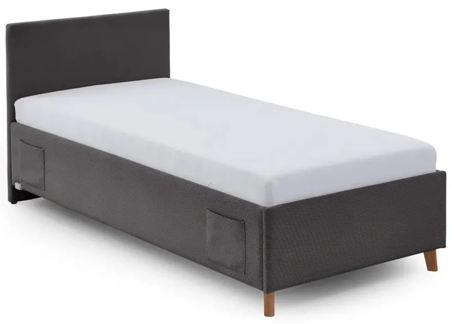 Antracytowe tapicerowane łóżko dziecięce bez stelaża 90x200 cm Cool – Meise Möbel