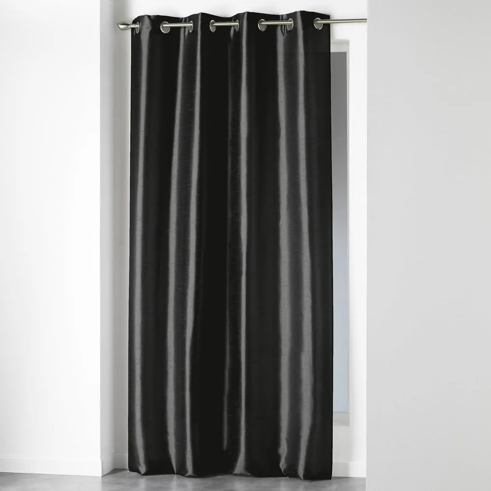 Czarna zasłona z mikrosatyny 140x240 cm Shana – douceur d'intérieur
