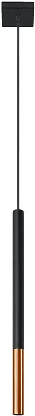 Czarno-miedziana lampa wisząca tuba - 6X EX719 M8-K27