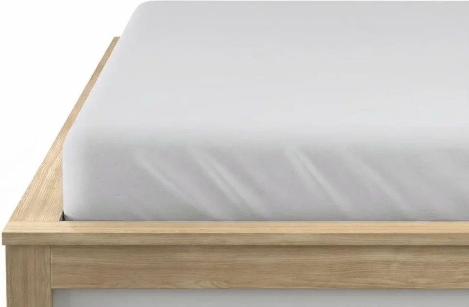 PrzytulneMieszkanie.pl Prześcieradło Jersey HIGHFIT srebrne 140 x 200 cm