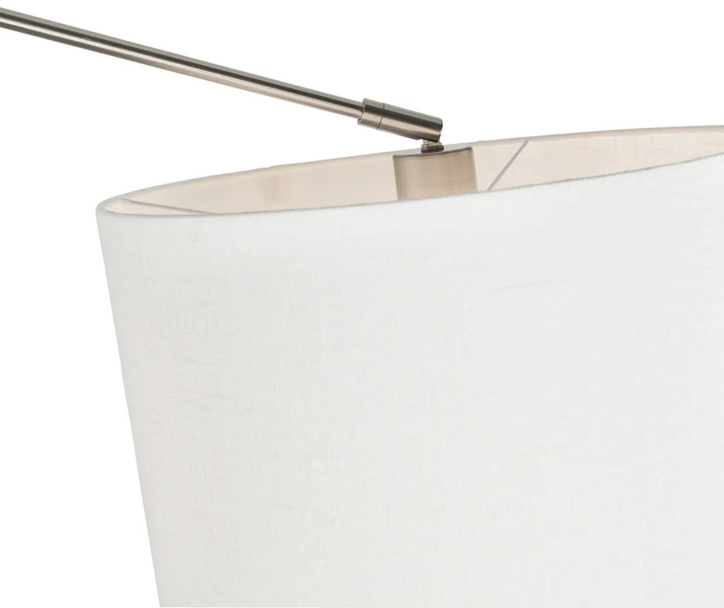 Stalowa lampa wisząca z kloszem 35 cm biała regulowana 2-światłowa - Blitz Nowoczesny Oswietlenie wewnetrzne