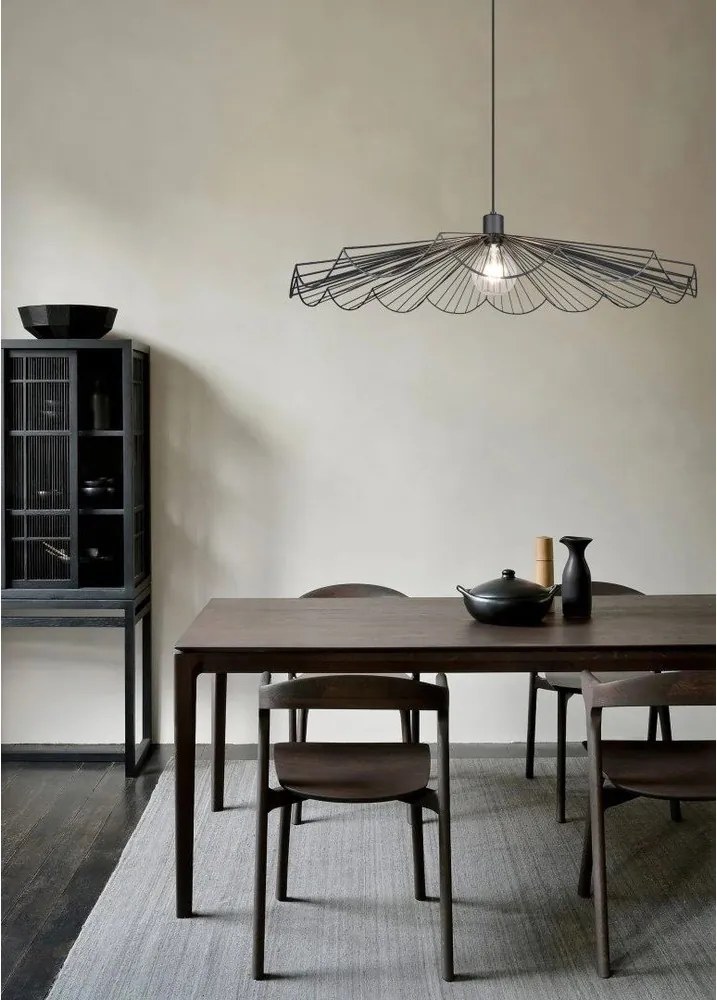 Czarna metalowa lampa wisząca z metalowym kloszem ø 80 cm Margarita – Reality