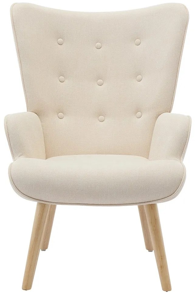 Fotel z beżową tapicerką - VATELY