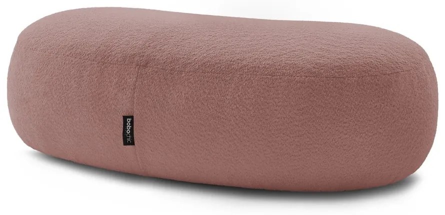 Różowy podnóżek z materiału bouclé Saint-Germain – Bobochic Paris