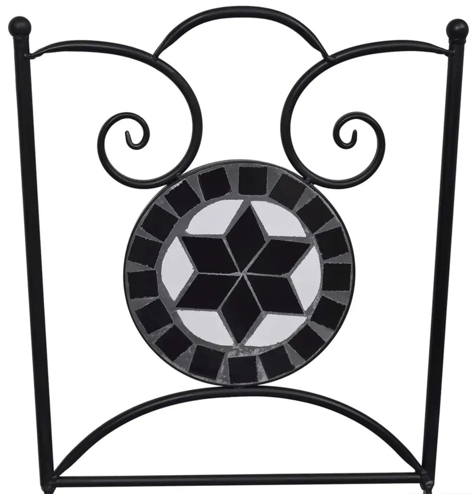 Czarno-biały 3-cz. mozaikowy zestaw mebli D9-L02