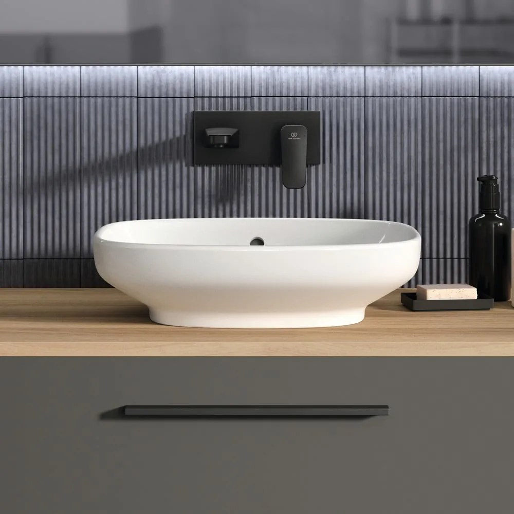 Szara wisząca szafka pod umywalkę 80x63 cm i.Life B – Ideal Standard