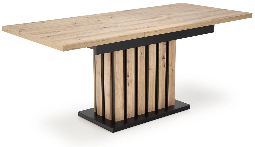LAMELLO stół rozkładany 130-180/80 cm dąb artisan/czarny, na jednej nodze