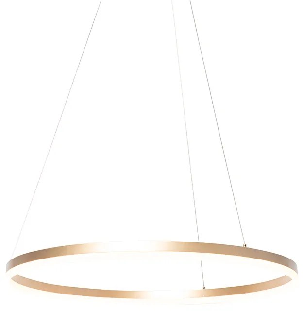 Designerska lampa wisząca złota 80 cm z wbudowanym LED o 3 stopniach ściemniania - AnelloDesignerski Oswietlenie wewnetrzne