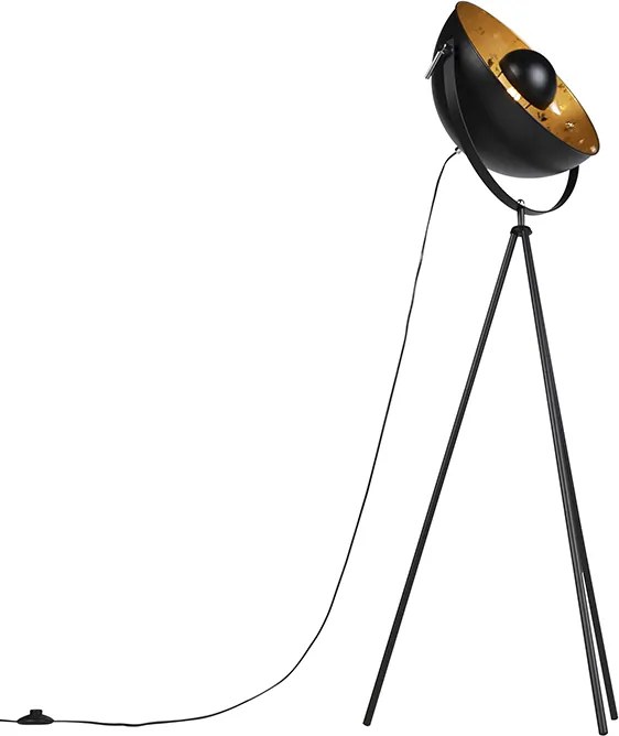 Industrialna lampa podłogowa na trójnogu czarna - Magna 40 Eglip
