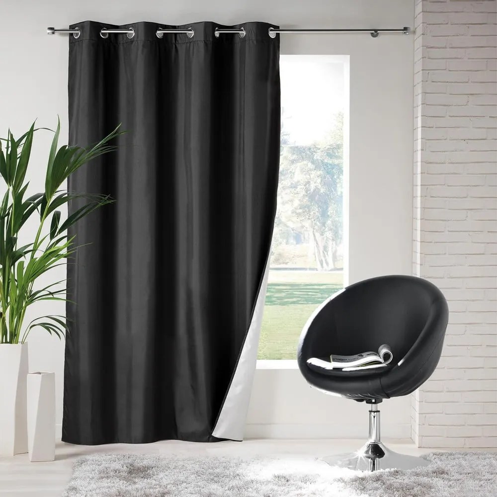 Czarna zasłona termiczna 140x260 cm Icemount – douceur d'intérieur