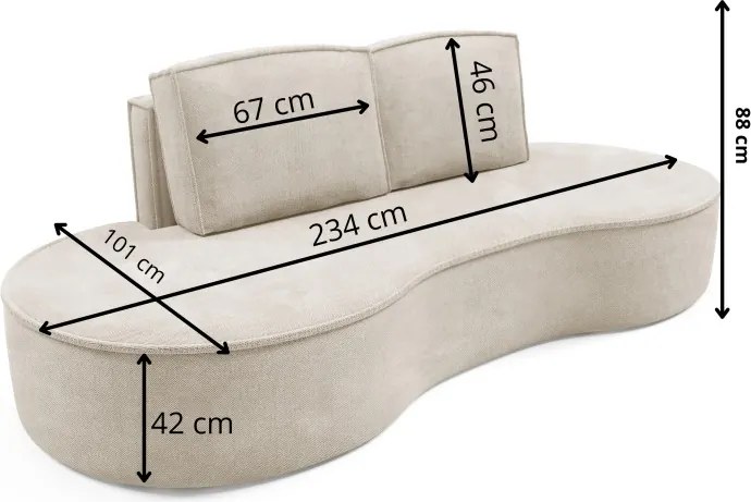 Sofa MOLLY z funkcja spania i pojemnikiem SZARY CURIO 97