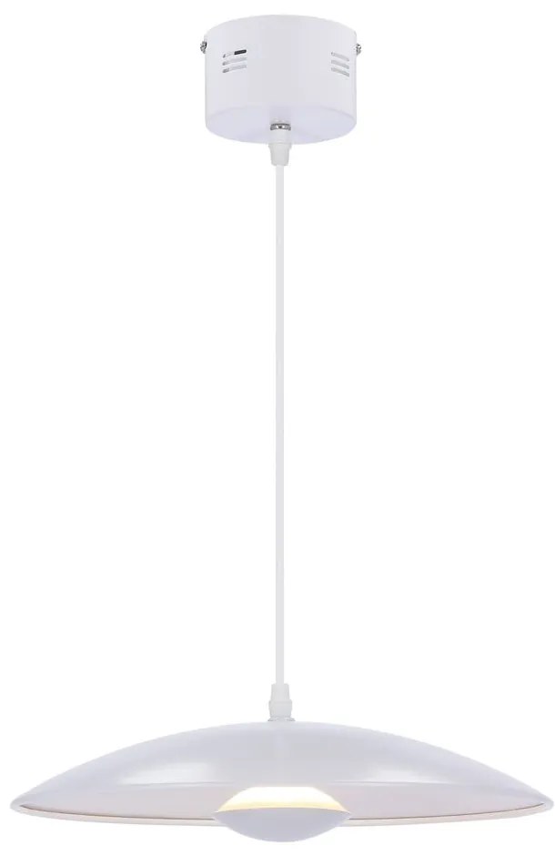 Biała lampa wisząca LED z metalowym kloszem Lund – Candellux Lighting