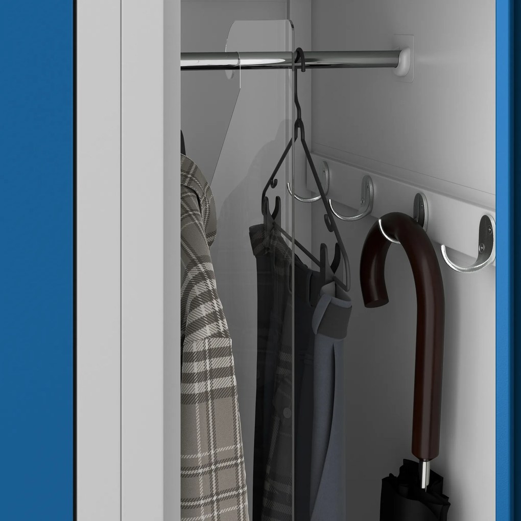 Szafka pracownicza metalowa czterokomorowa niebieska