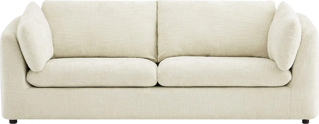 Kanapa 3-osobowa  z tkaniny teksturowanej w kolorze beżowym NURABI