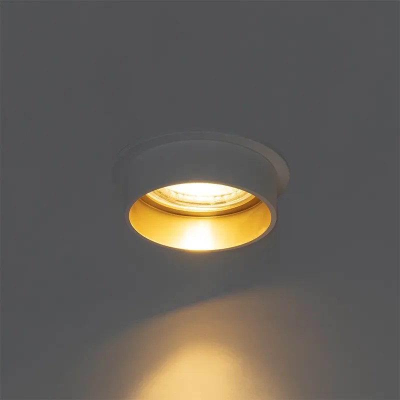 Zestaw 6 nowoczesnych reflektorów wpuszczanych biały ze złotym wnętrzem - Insta